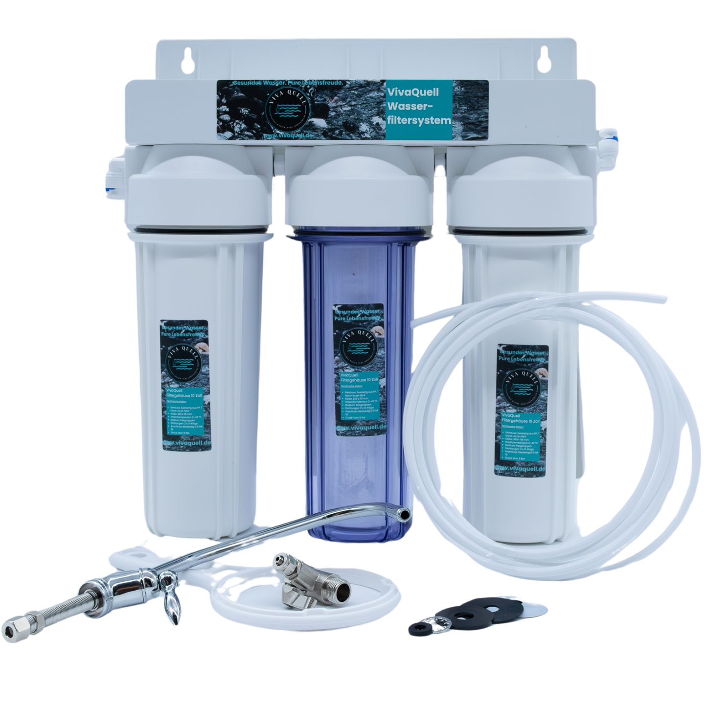 Wasserfilteranlage (unter Tisch) 3-Stufen + Filter + Zubehör