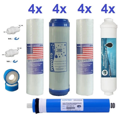 Ersatzfilter-Set 2 Jahre für 5-Stufen RO Umkehrosmose-Anlagen | inkl. 50 GPD Vontron Membran