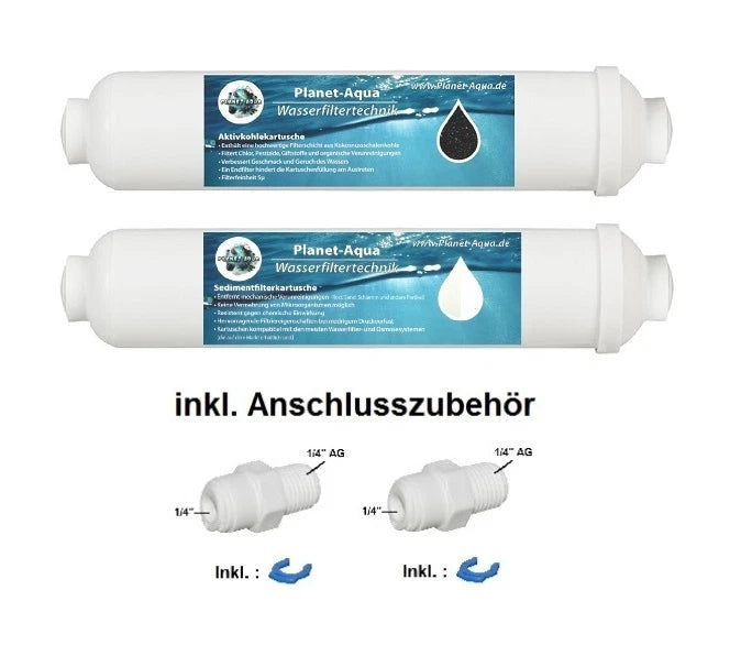 Filter Set Sediment Aktivkohle + Adapter Wasserfilter Umkehr Osmose Osmoseanlage
