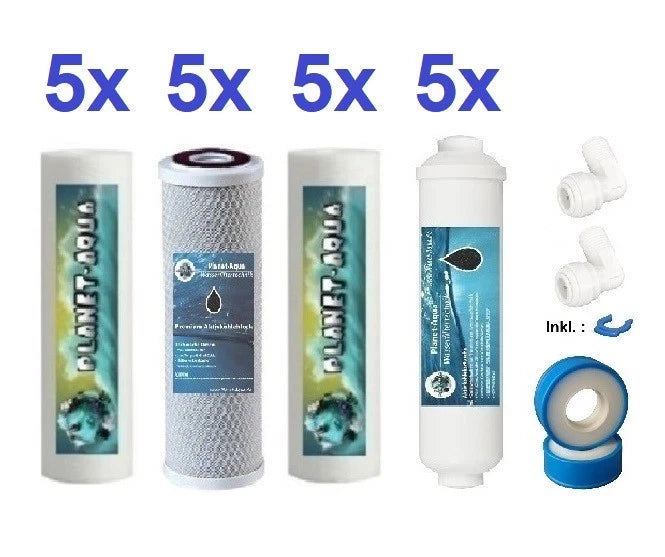 Ersatz Filter SET 2,5 Jahre 5 Stufen RO Umkehr Osmose Anlage Wasserfilter Zubehör