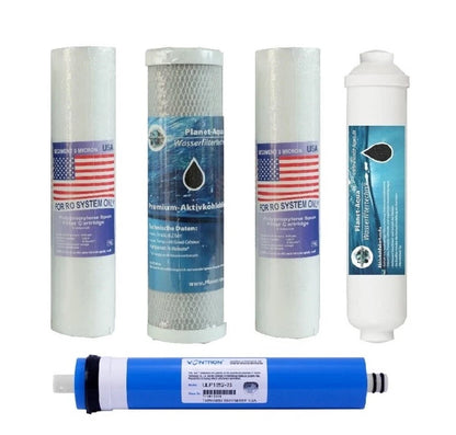 1/2 Jahres Ersatzfilter-Set für 5-stufige Osmoseanlagen | inkl. 75 GPD Membran