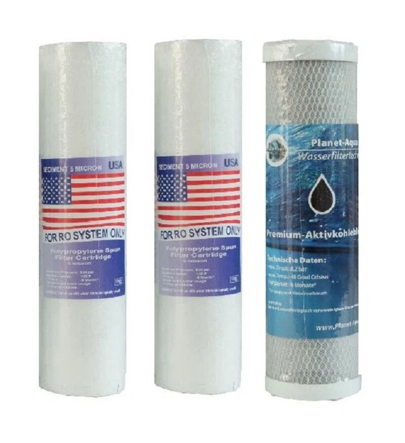 1/2 Jahres Ersatzfilter-Set für 5-stufige Osmoseanlagen | inkl. 75 GPD Membran