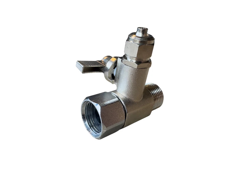 Wasseranschluss-Adapter 3/8 Zoll mit Absperrhahn & 1/4 Zoll Schlauchausgang