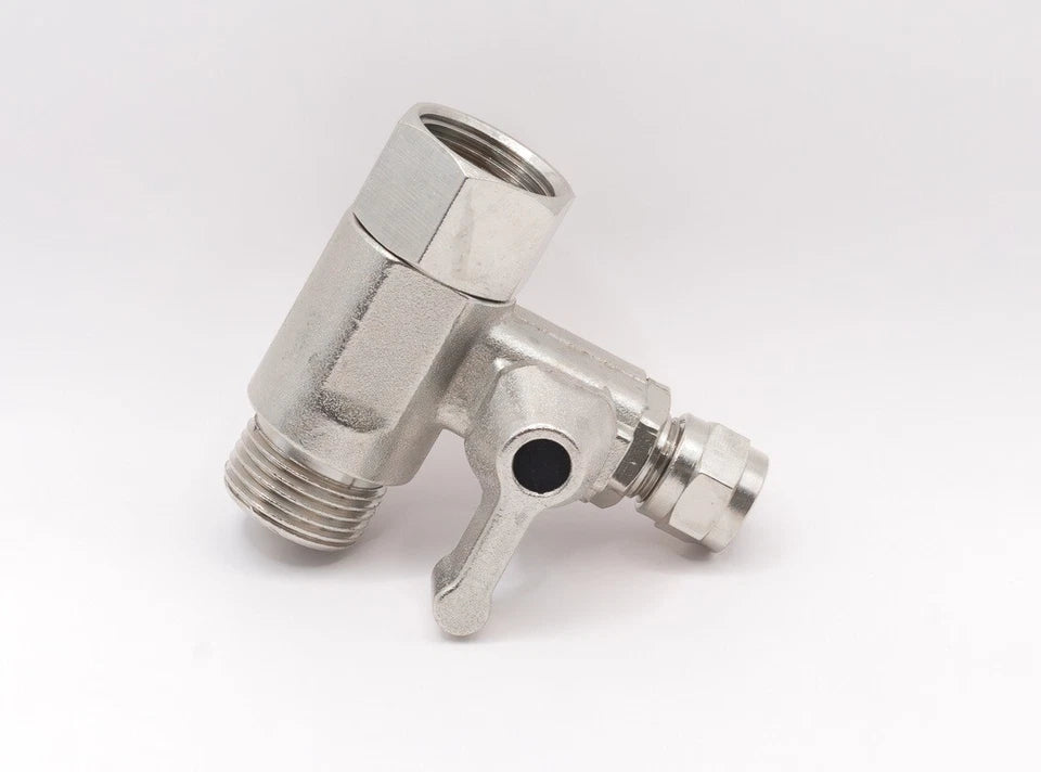 Wasseranschluss-Adapter 3/8 Zoll mit Absperrhahn & 1/4 Zoll Schlauchausgang