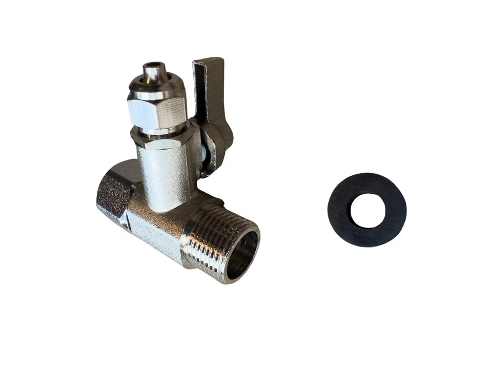 Wasseranschluss-Adapter 3/8 Zoll mit Absperrhahn & 1/4 Zoll Schlauchausgang